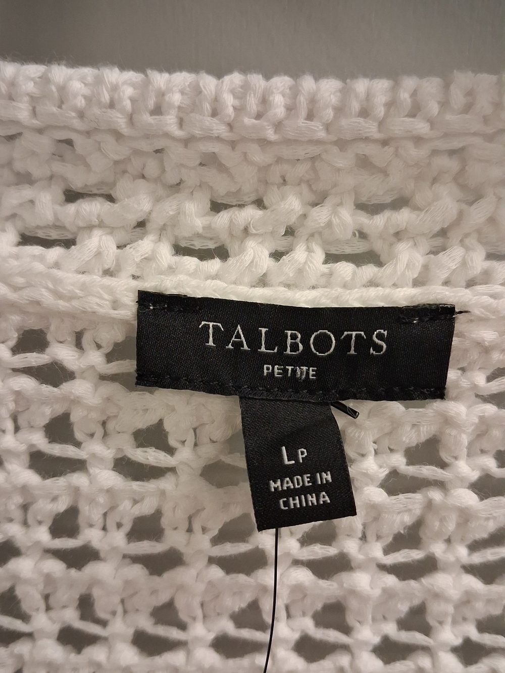 NWT Talbots White Crochet V-Neck Cardigan Sweater LG P - Picture 4 of 7